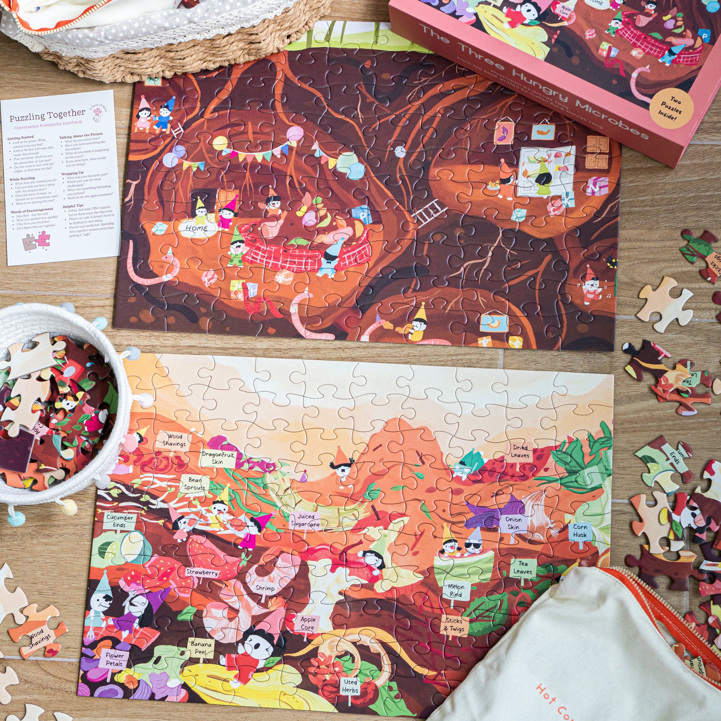 The Three Hungry Microbes | 2 x 100-Piece Puzzles